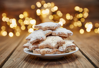Cinnamon cookies and christmas lights - 97009698
