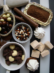 Black and white chocolate pralines