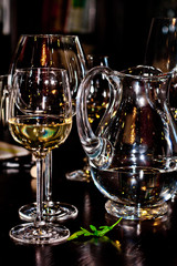 Glassware. The beauty of glass will not leave indifferent . It reflects on itself all around the world . Sparkling and glittering light.