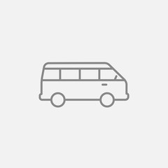 Minibus line icon.