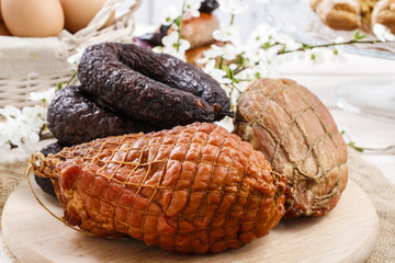 Smoked ham and sausage