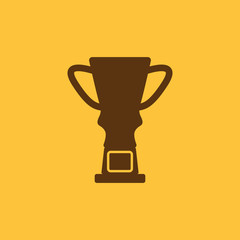 The trophy cup icon. Champion symbol. Flat