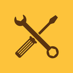 The wrench and screwdriver icon. Settings symbol