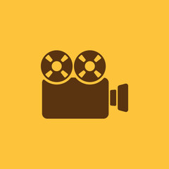 The video camera icon. Camcorder symbol. Flat