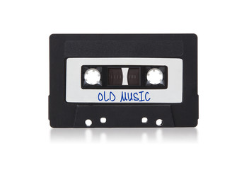 Obraz premium Vintage audio cassette tape, isolated on white background