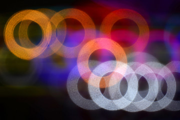 Bokeh blur of light, out of focus colorful abstract for backgrou
