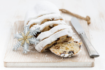 Christmas Stollen on a cutting board