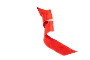 Fototapeta na wymiar Red ribbon bookmark isolated