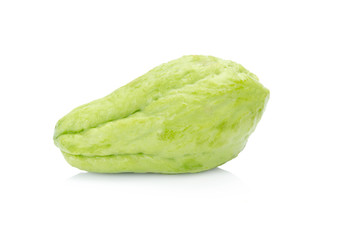 Chayote on white background