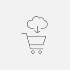 Online shopping line icon.