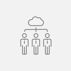 Cloud computing line icon.