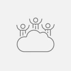 Cloud computing line icon.
