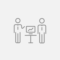 Business presentation line icon.
