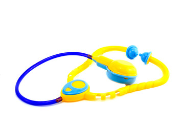 plastic toys Stethoscope isolated on white background