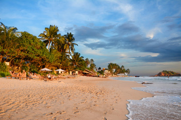 Wild beautiful beaches of Sri Lanka. Asia.
