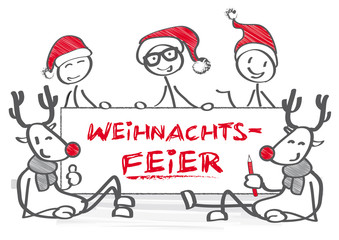 Strichmännchen-Gruppe Weihnachtsfeier