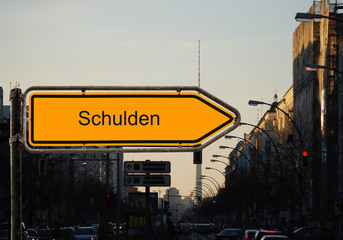 Strassenschild 37 - Schulden