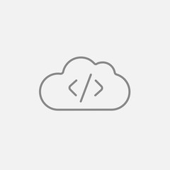 Transferring files cloud apps line icon.