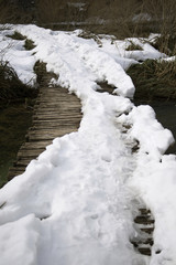 Path through Plitvice - winter