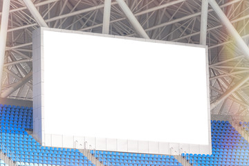 Electronic billboard display at stadium. Isolated for your text