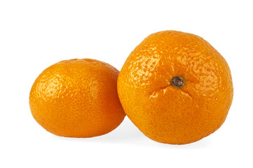 Orange mandarin or tangerine fruit isolated on white background