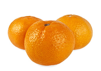 Orange mandarin or tangerine fruit isolated on white background