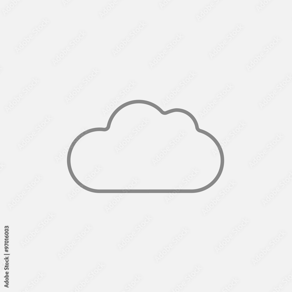Poster cloud computing line icon.