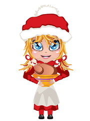 Mrs Claus with Chicken