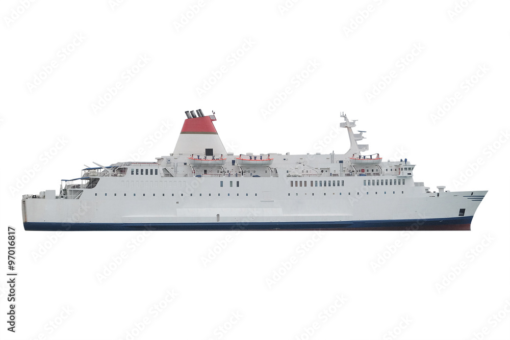 Wall mural  passenger ferry-boat under the white background