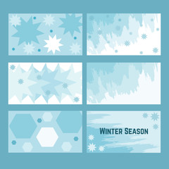 Set of universal winter themed cards, vector background for your design