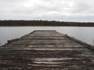 Pier on the river bank