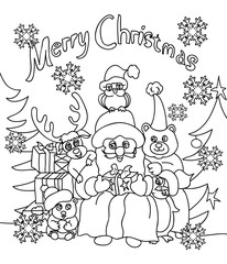 Christmas coloring  greeting card