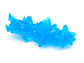 blue crystal on a white background