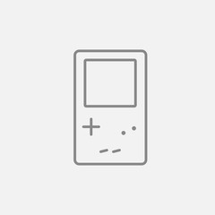 Electronic tetris game line icon.