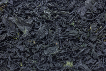 Close up dried wakame seaweed as background.japanese food. © nayneung1