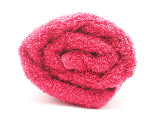 pink towel on a white background