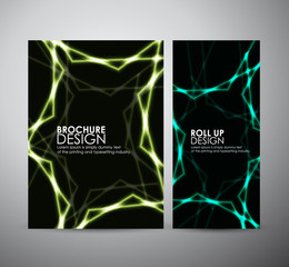 Abstract lighting brochure business design template or roll up. Vector illustration