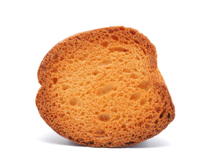 Dried white bread on a white background