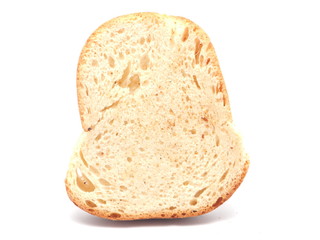 Dried white bread on a white background