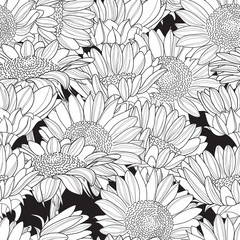 Seamless pattern with sunflowers.
