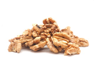 walnuts on a white background