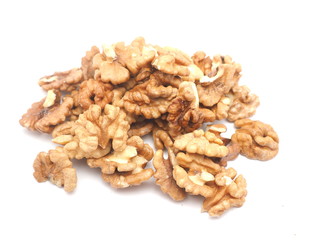 walnuts on a white background