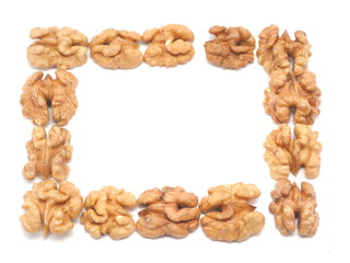 walnuts on a white background