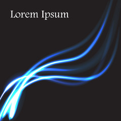 Abstract neon blue lines