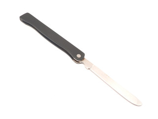 Tourist folding knife on a white background