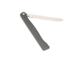 Tourist folding knife on a white background