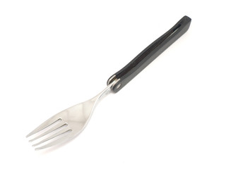Folding travel fork on a white background