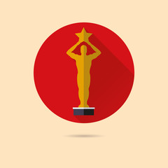 Naklejka premium Golden Award Flat Design Vector Icon