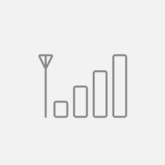 Mobile phone signal sign line icon.
