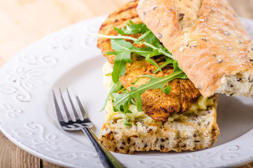 Chicken steak with salat